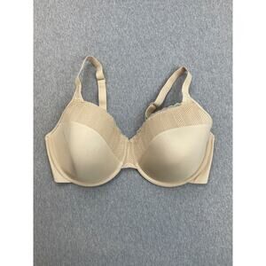 Bali Bra Women 40DD Beige Stretch Lace Underwire Adjustable Straps Push Up 0082